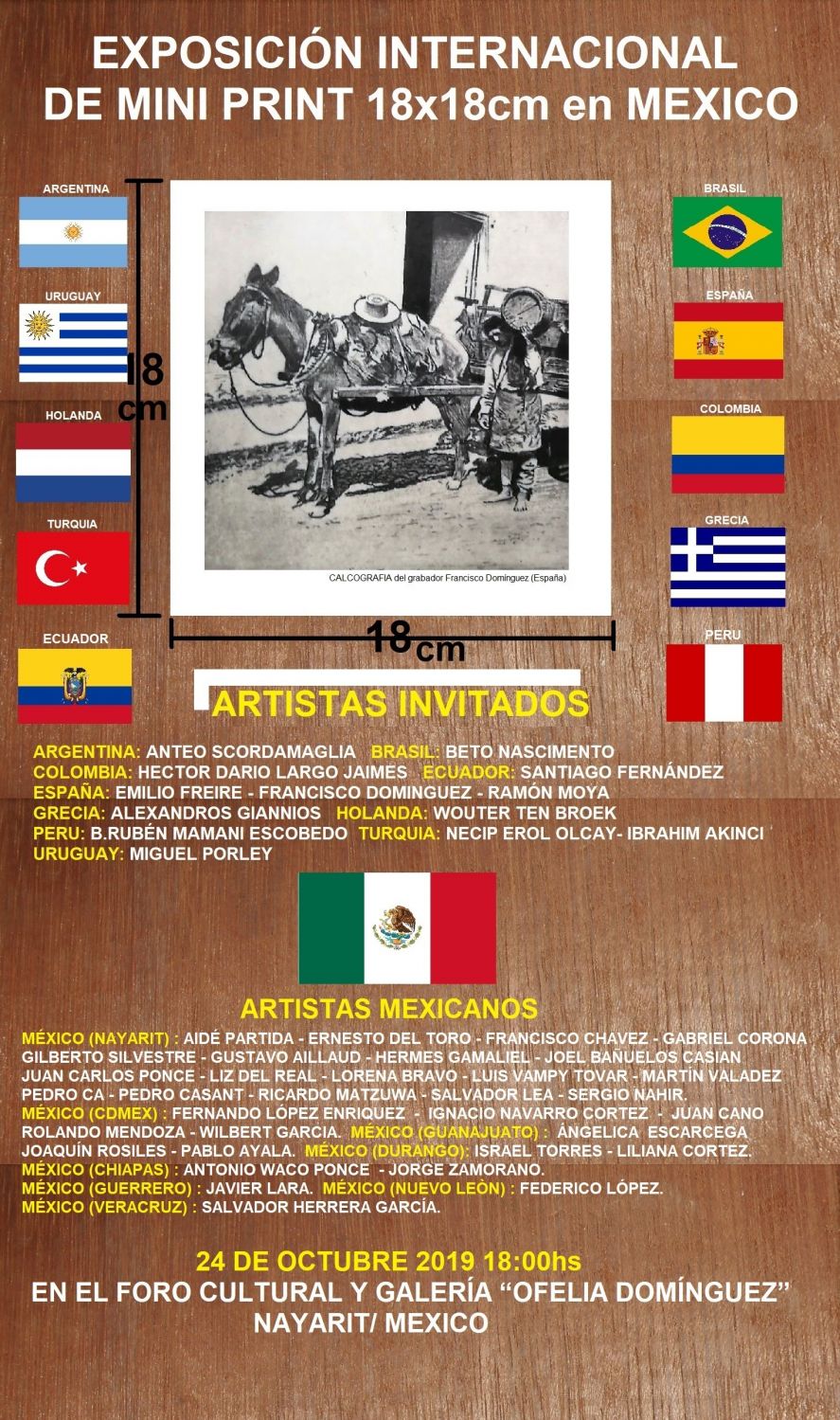Exposicion internacional de mini grabados en el Foro Cultural Internacional Ofelia Dominguez